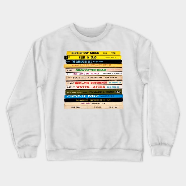 Ed Wood Jr. Book Stack Crewneck Sweatshirt by Scum & Villainy